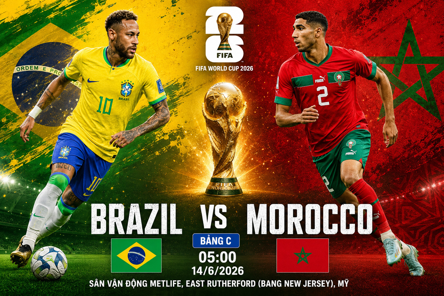 Màn đối đầu giữa Brazil vs Morocco gây chú ý